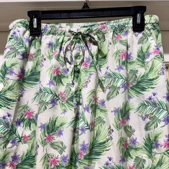 Cynthia Rowley Floral Palm Tropical Pajama Set – Top & Pants Size L - Picture 10 of 17
